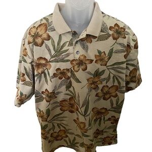 COOKE STREET Honolulu Polo Aloha Hawaiian Floral Tropical Shirt Men XL